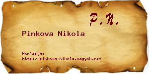 Pinkova Nikola névjegykártya